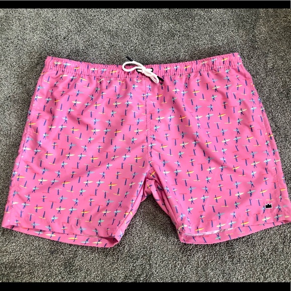 NWT Crown & Ivy Pink Drawstring Swim Trunks size XXL - Picture 3 of 11